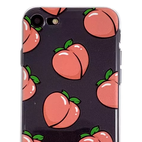 Coque en TPU Peaches compatible avec iPhone 7 8 SE 2020 SE 2022 - Rose Transparent Flexible