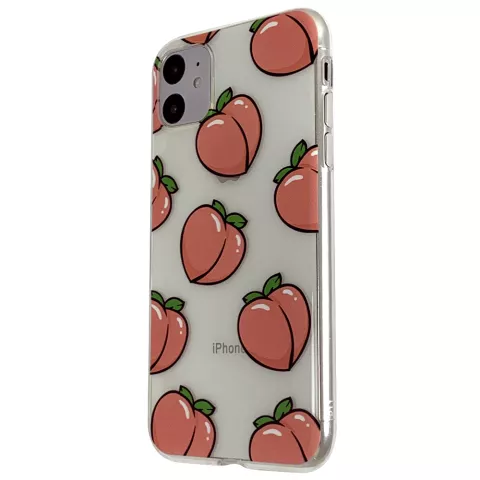 Coque TPU Peaches compatible avec iPhone 11 - Transparent Rose Flexible