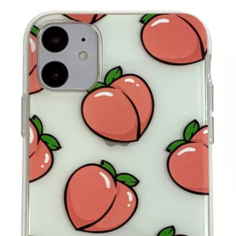 Coque TPU Peaches compatible avec iPhone 11 - Transparent Rose Flexible