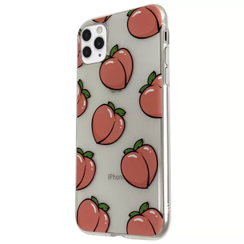 Coque en TPU Peaches compatible avec iPhone 11 Pro Max - Rose Transparent Flexible