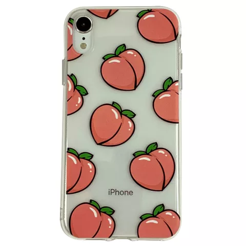 Coque en TPU iPhone XR Peaches - Rose Transparente Flexible