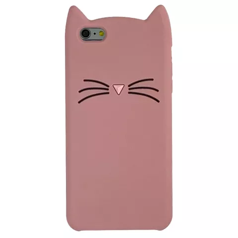 Coque Silicone iPhone 6 Plus 6s Plus Chaton 3D - Protection Rose