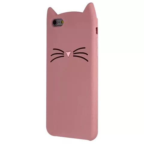 Chat Mignon compatible avec iPhone 6 Plus 6s Plus Coque en Silicone 3D - Protection Rose