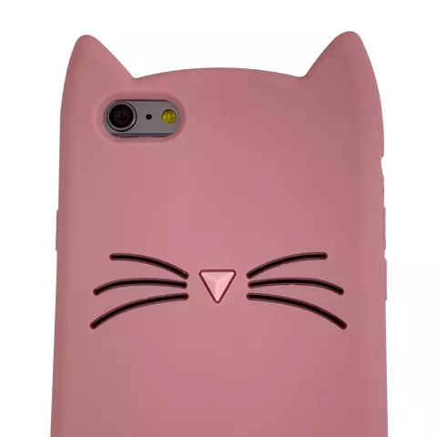 Coque Silicone iPhone 6 Plus 6s Plus Chaton 3D - Protection Rose
