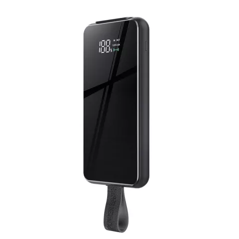 Remax Power Bank 10 000 mAh Banque d&#039;alimentation avec technologie Qi int&eacute;gr&eacute;e - Noir USB-C USB-A