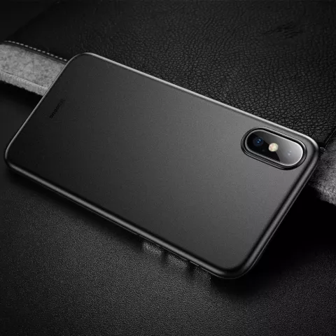 Coque iPhone X XS Baseus Wing Ultra Fine L&eacute;g&egrave;re - Noire