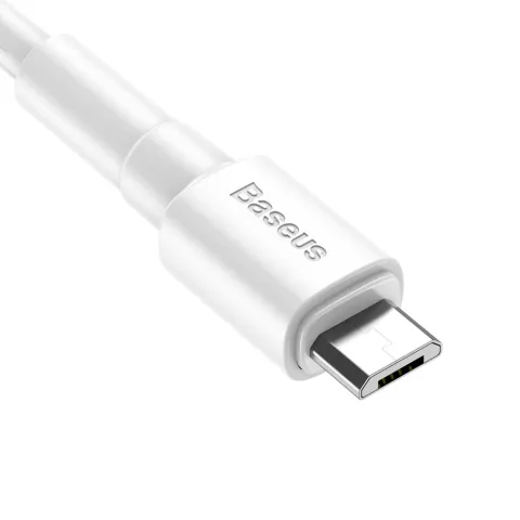 C&acirc;ble Baseus USB-A vers Micro USB - Chargement Synchronisation Blanc 1 m&egrave;tre