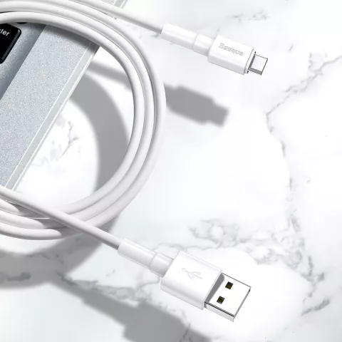C&acirc;ble Baseus USB-A vers Micro USB - Chargement Synchronisation Blanc 1 m&egrave;tre