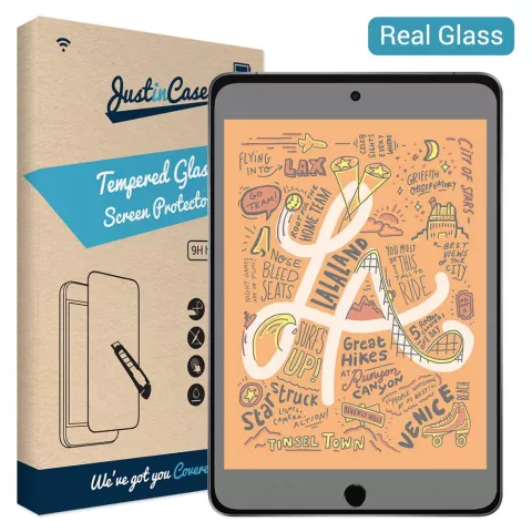 Protecteur en verre tremp&eacute; Just in Case compatible avec iPad Mini 5 2019 - duret&eacute; 9H
