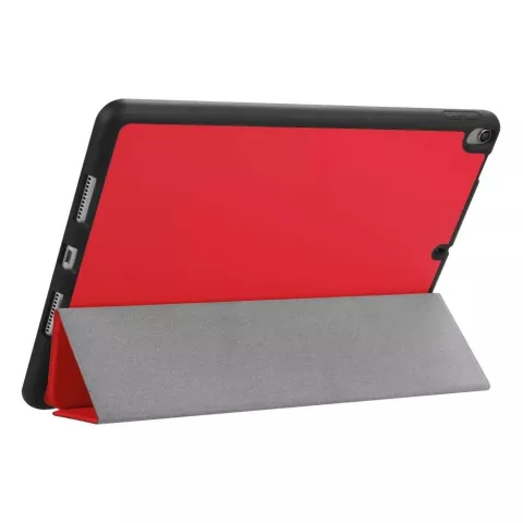 Just in Case Housse en cuir &agrave; trois volets pour iPad Air 3 10,5 pouces 2019 - Boucle de rangement pour stylet de protection standard rouge