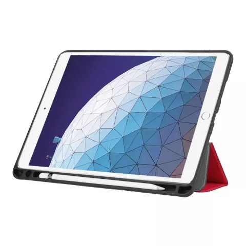 Just in Case &Eacute;tui en cuir &agrave; trois volets compatible avec iPad Air 3 10,5 pouces 2019 - Rouge Standard Protection Stylet Boucle de rangement