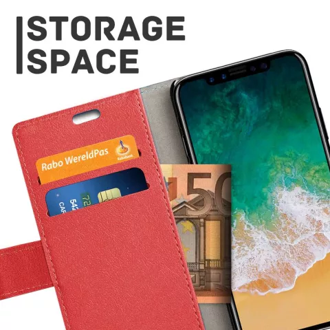 Just in Case Portefeuille en Cuir compatible avec iPhone 11 Pro Case - Cartes Rouges Bills