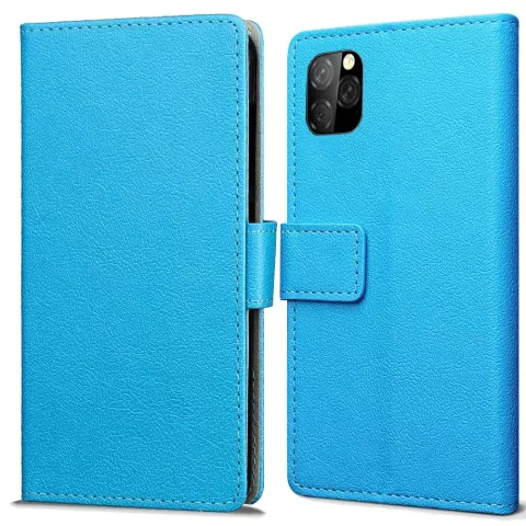 Just in Case Portefeuille en cuir Wallet Wallet iPhone 11 Pro Cover - Blue Cards Bills