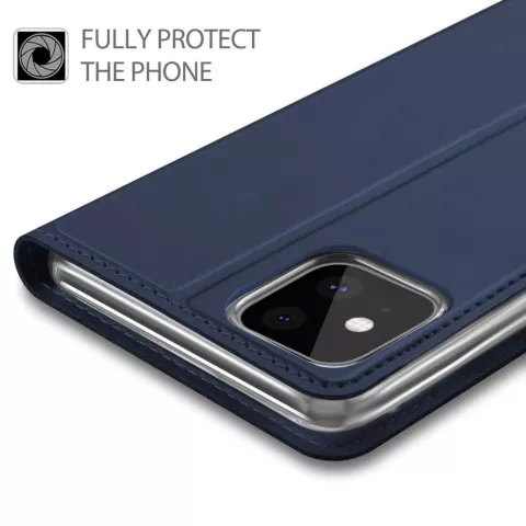 &Eacute;tui portefeuille en cuir Just in Case pour iPhone 11 Pro Max - Bleu