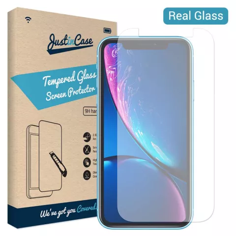 Just in Case Protecteur en verre tremp&eacute; Apple iPhone XR - Duret&eacute; 9H