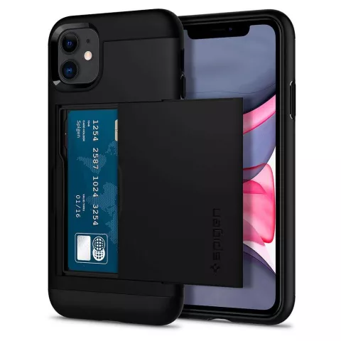 Coque iPhone 11 Spigen Slim Armor Hybrid Wallet Card Holder - Noire
