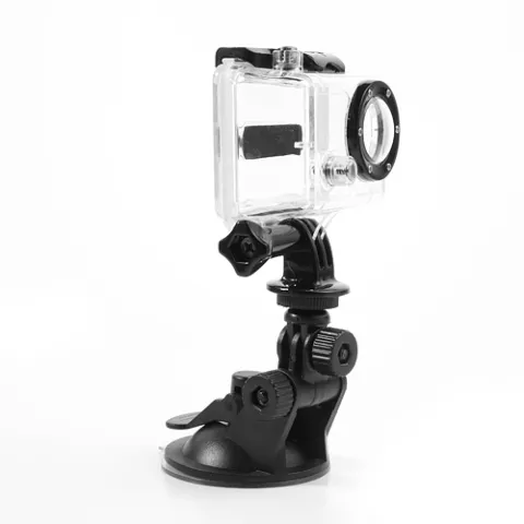 Support rotatif &agrave; ventouse pour voiture avec support de tr&eacute;pied compatible avec GoPro Action Cam - Noir