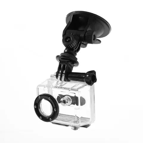 Support rotatif &agrave; ventouse pour voiture avec support de tr&eacute;pied compatible avec GoPro Action Cam - Noir