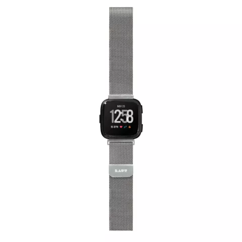 Bracelet de montre &agrave; boucle en acier Laut pour Fitbit VERSA - Acier argent&eacute;