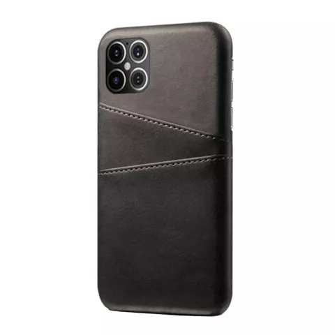 &Eacute;tui en cuir artificiel Duo Cardslot Wallet compatible avec iPhone 12 Pro Max - noir