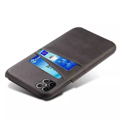 &Eacute;tui en cuir artificiel Duo Cardslot Wallet compatible avec iPhone 12 Pro Max - noir
