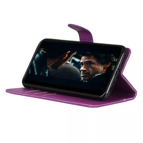 &Eacute;tui portefeuille en cuir artificiel compatible avec iPhone 12 et &agrave; l&#039;iPhone 12 Pro - violet