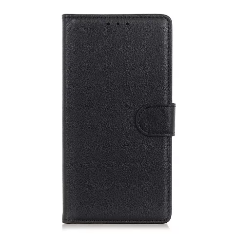 &Eacute;tui portefeuille en cuir artificiel compatible avec iPhone 12 mini - noir