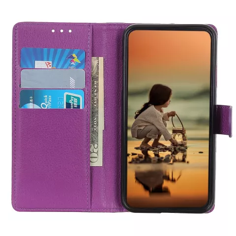 &Eacute;tui portefeuille en similicuir pour iPhone 12 mini - violet