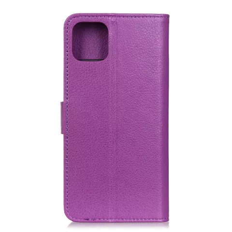 &Eacute;tui portefeuille en cuir artificiel compatible avec iPhone 12 mini - violet