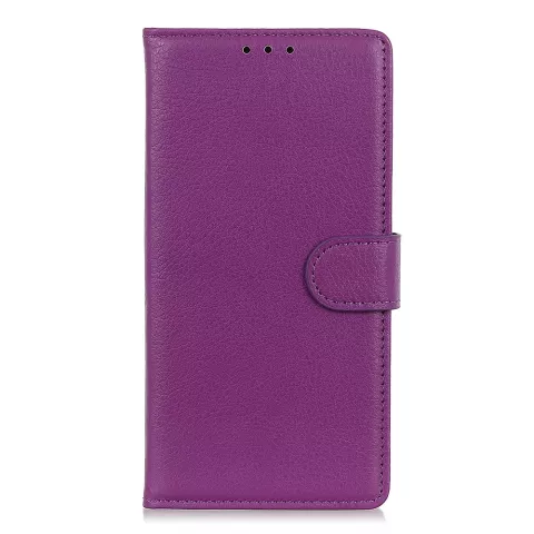 &Eacute;tui portefeuille en cuir artificiel compatible avec iPhone 12 mini - violet