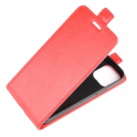 &Eacute;tui &agrave; rabat en cuir artificiel compatible avec iPhone 12 mini - rouge