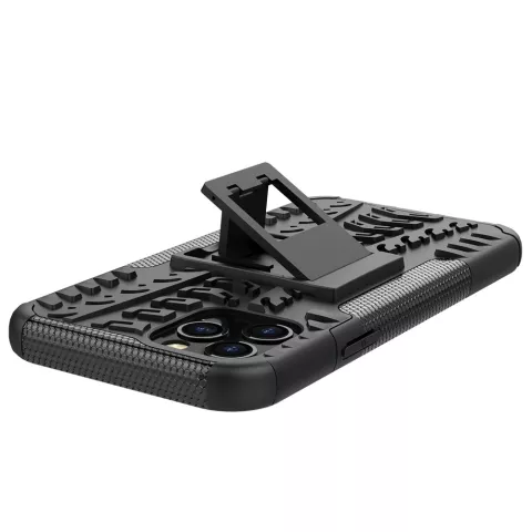 Coque en plastique antichoc et TPU absorbant les chocs compatible avec iPhone 12 et iPhone 12 Pro - noir