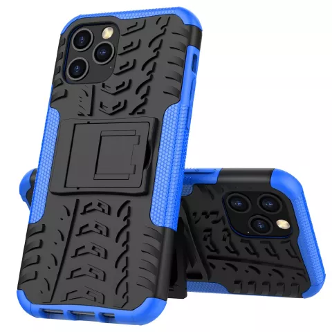 Coque TPU absorbant les chocs compatible avec iPhone 12 et &agrave; l&#039;iPhone 12 Pro - noir avec bleu