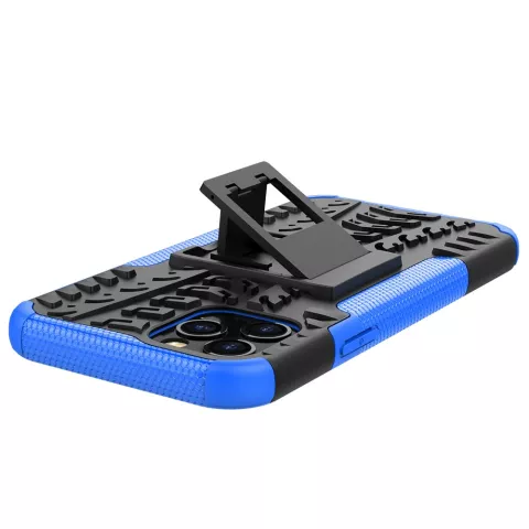 Coque TPU absorbant les chocs compatible avec iPhone 12 et &agrave; l&#039;iPhone 12 Pro - noir avec bleu