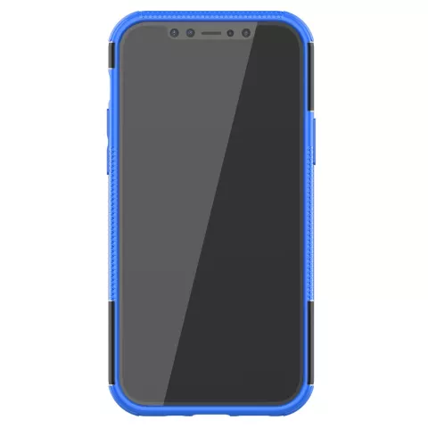 Coque en TPU antichoc antichoc pour iPhone 12 et iPhone 12 Pro - Noire avec Bleu