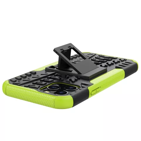 Coque TPU absorbant les chocs compatible avec iPhone 12 et &agrave; l&#039;iPhone 12 Pro - noir avec vert