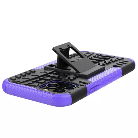 Coque en TPU antichoc antichoc pour iPhone 12 et iPhone 12 Pro - noire avec violet