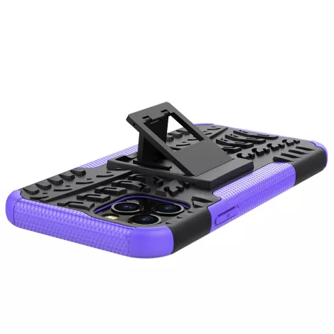 Coque TPU absorbant les chocs compatible avec iPhone 12 et &agrave; l&#039;iPhone 12 Pro - noir avec violet
