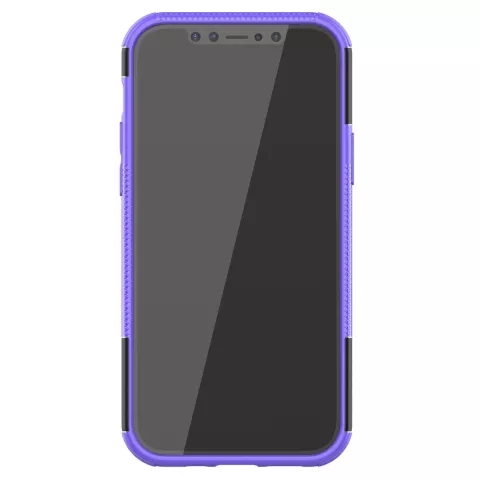 Coque TPU absorbant les chocs compatible avec iPhone 12 et &agrave; l&#039;iPhone 12 Pro - noir avec violet