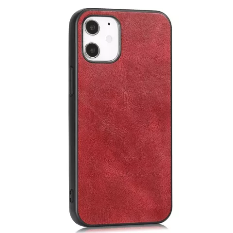 &Eacute;tui en similicuir aspect cuir pour iPhone 12 mini - rouge