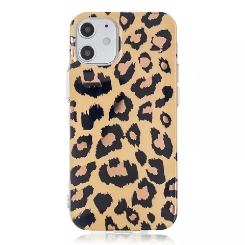 Coque en TPU imprim&eacute; l&eacute;opard compatible avec iPhone 12 mini - beige