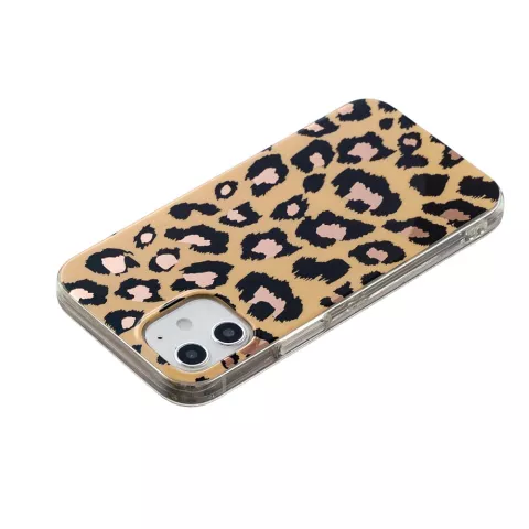 Coque en TPU imprim&eacute; l&eacute;opard compatible avec iPhone 12 mini - beige