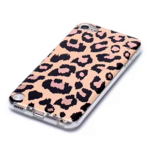 Coque en TPU imprim&eacute; l&eacute;opard compatible avec iPod Touch 5, 6 et 7 - beige