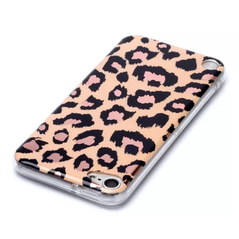 Coque en TPU imprim&eacute; l&eacute;opard compatible avec iPod Touch 5, 6 et 7 - beige