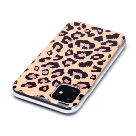 Coque en TPU &agrave; imprim&eacute; l&eacute;opard compatible avec iPhone 12 et &agrave; l&#039;iPhone 12 Pro - beige