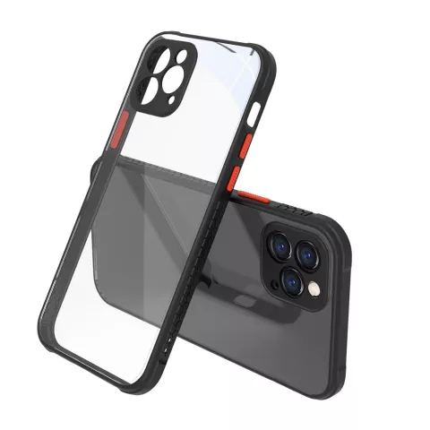 Coque en plastique transparent compatible avec iPhone 12 et &agrave; l&#039;iPhone 12 Pro - transparente avec du noir