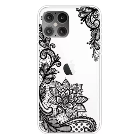 Coque TPU Fleurs au Henn&eacute; pour iPhone 12 Pro Max - Transparente