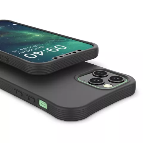 Coque souple en TPU compatible avec iPhone 12 et iPhone 12 Pro - noir