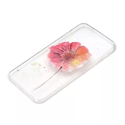 Coque florale en TPU compatible avec iPhone 12 et iPhone 12 Pro - transparente