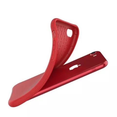 Coque souple en TPU compatible avec iPhone 7, iPhone 8 et iPhone SE 2020 SE 2022 - rouge